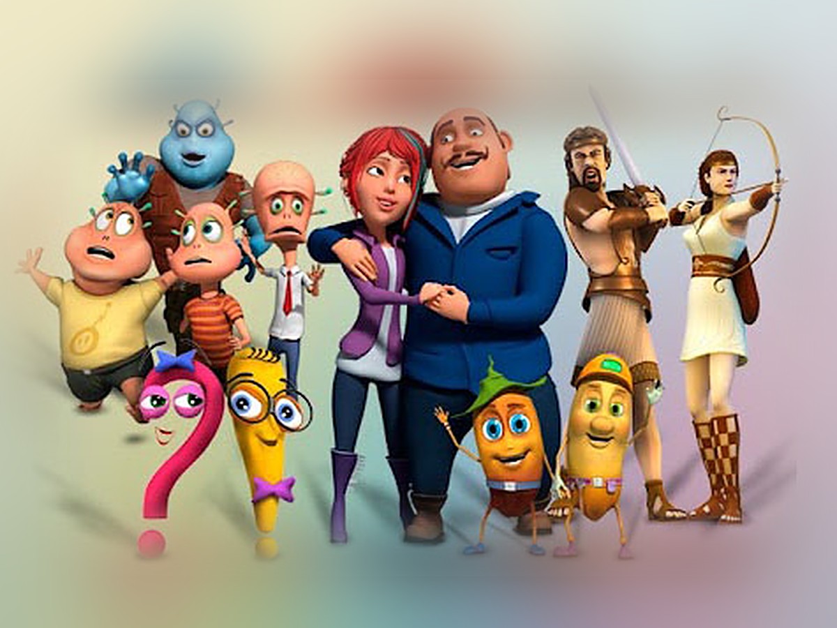 Lineup of 3D characters from Gilgamesh Animation Studios series